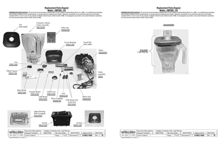 Diagram Diagram and Parts List for HBF800-CD  Hamilton Beach Blender